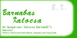 barnabas kalocsa business card